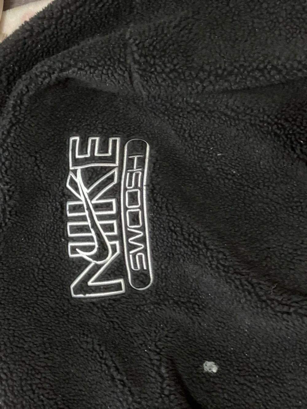 Nike Black Sherpa Fleece Jacket with White Embroidered Swoosh